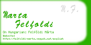 marta felfoldi business card
